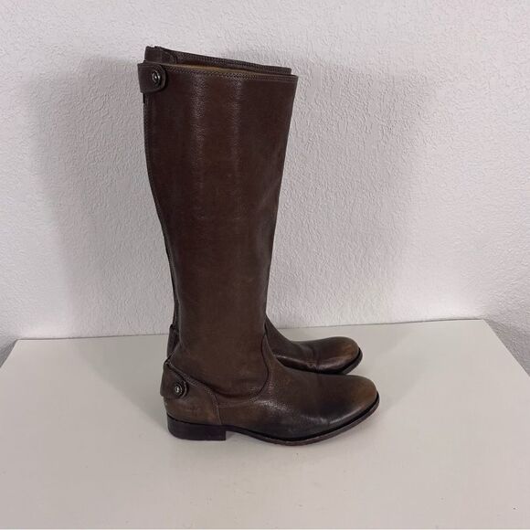 Frye Brown Leather Tall Riding Boots - Picture 3 of 8